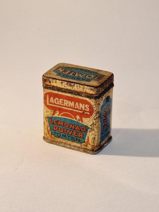 Tin can Lagermans Lemonade powder Factory Santa Christmas