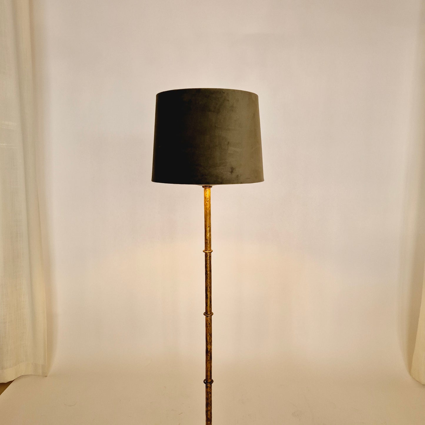 Floor lamp patinated iron 1920s New electric