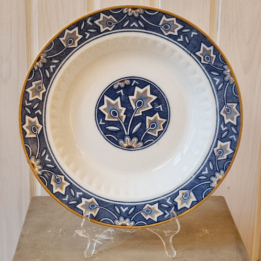 Deep plate Sapphire gold Wilhelm Kåge Gustavsberg 25cm