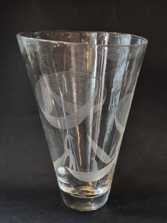 Vicke Lindstrand, glass vase, Kosta