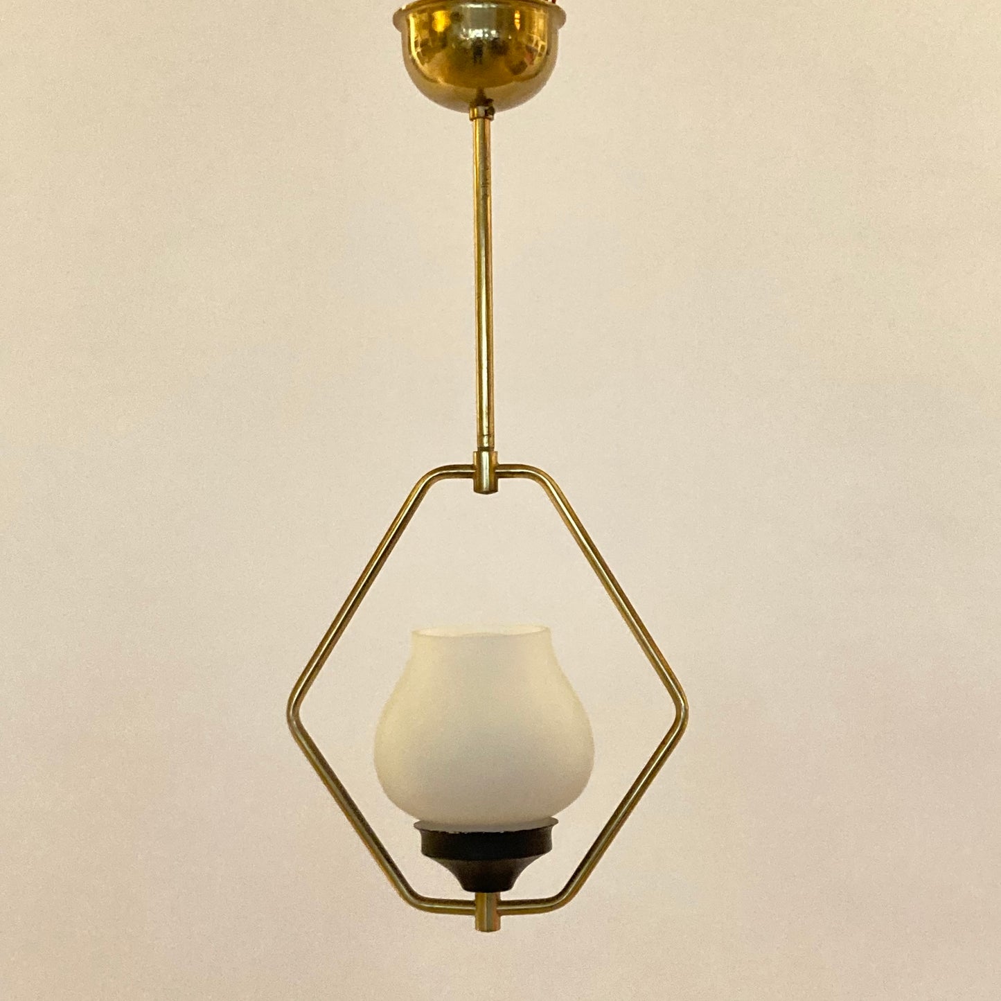 Ceiling lamp brass & glass