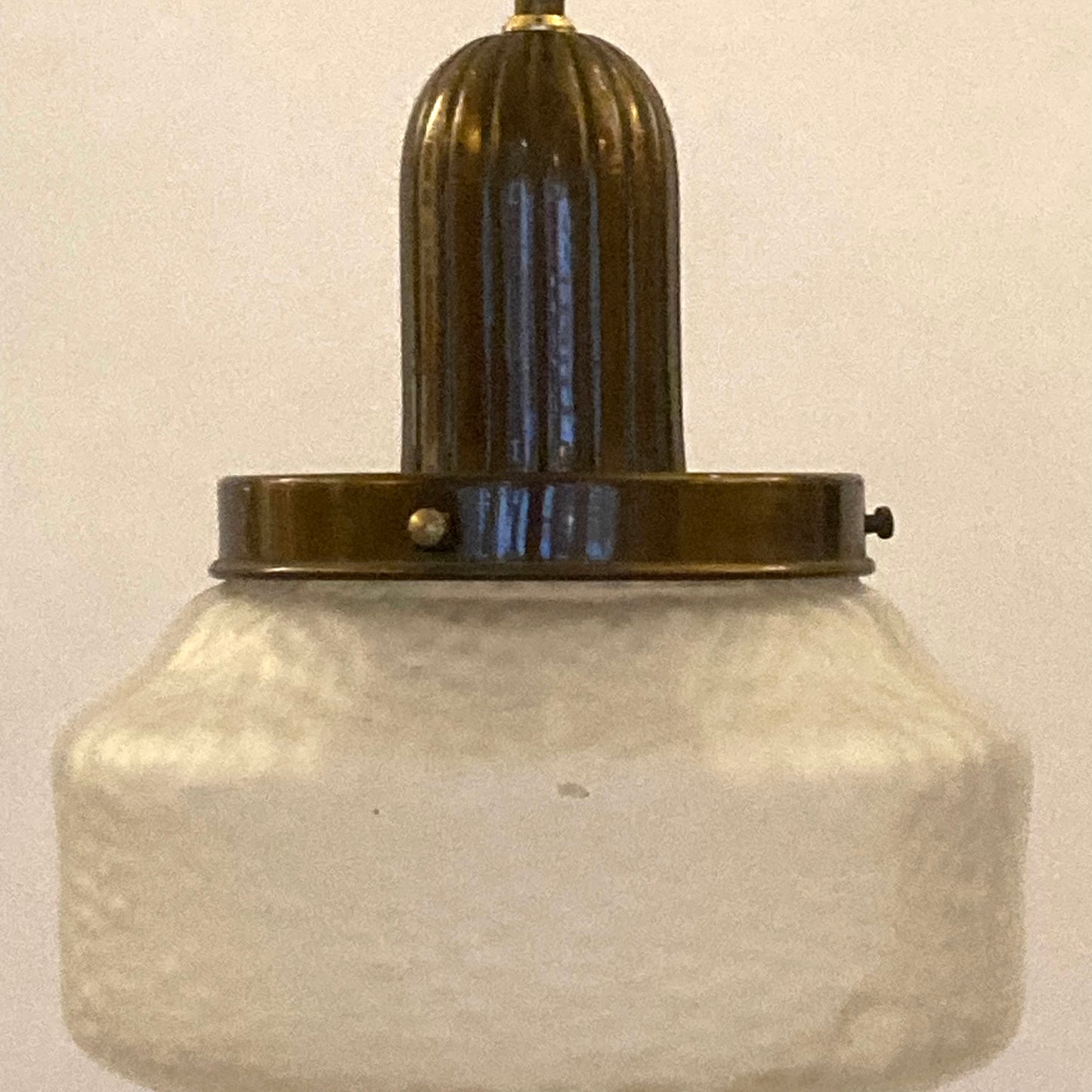 Ceiling lamp glass & brass 1920-30s