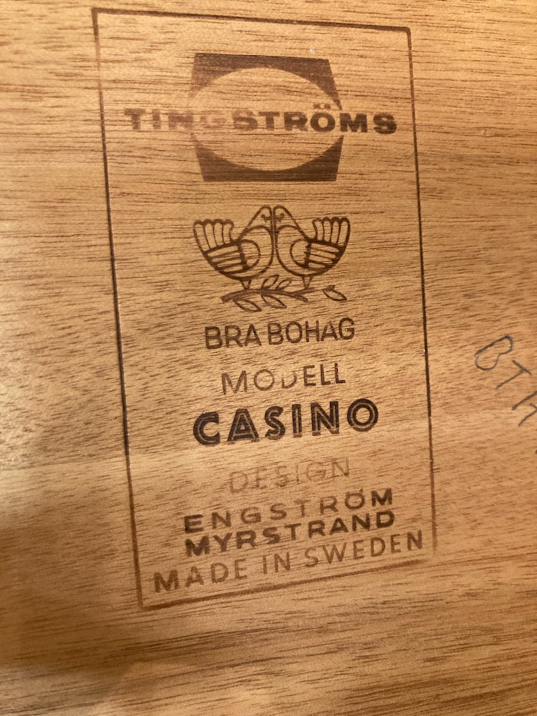 Nattygsbord Casino Engström & Myrstrand Tingström teak 1960-tal
