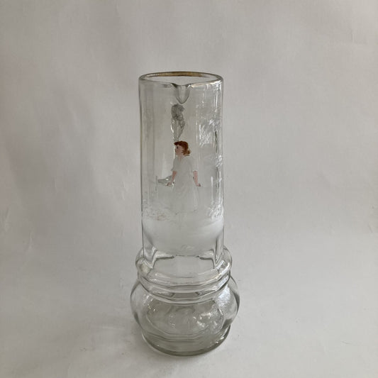 Äldre kanna i glas "Mary Gregory"