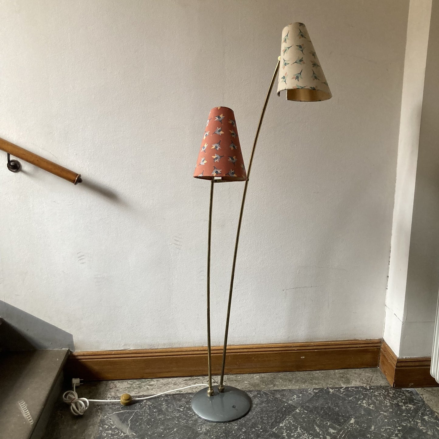 Golvlampa 2-armad 1950-60-tal