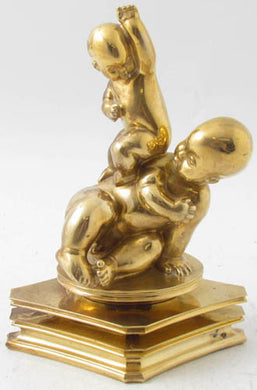 Gold patinated bronze sculpture by Kai Nielsen. Signed Kai Nielsen. H: 20cm/7