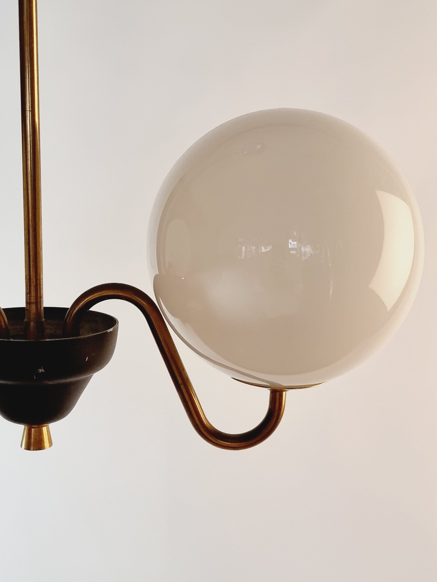 Ceiling lamp brass & glass