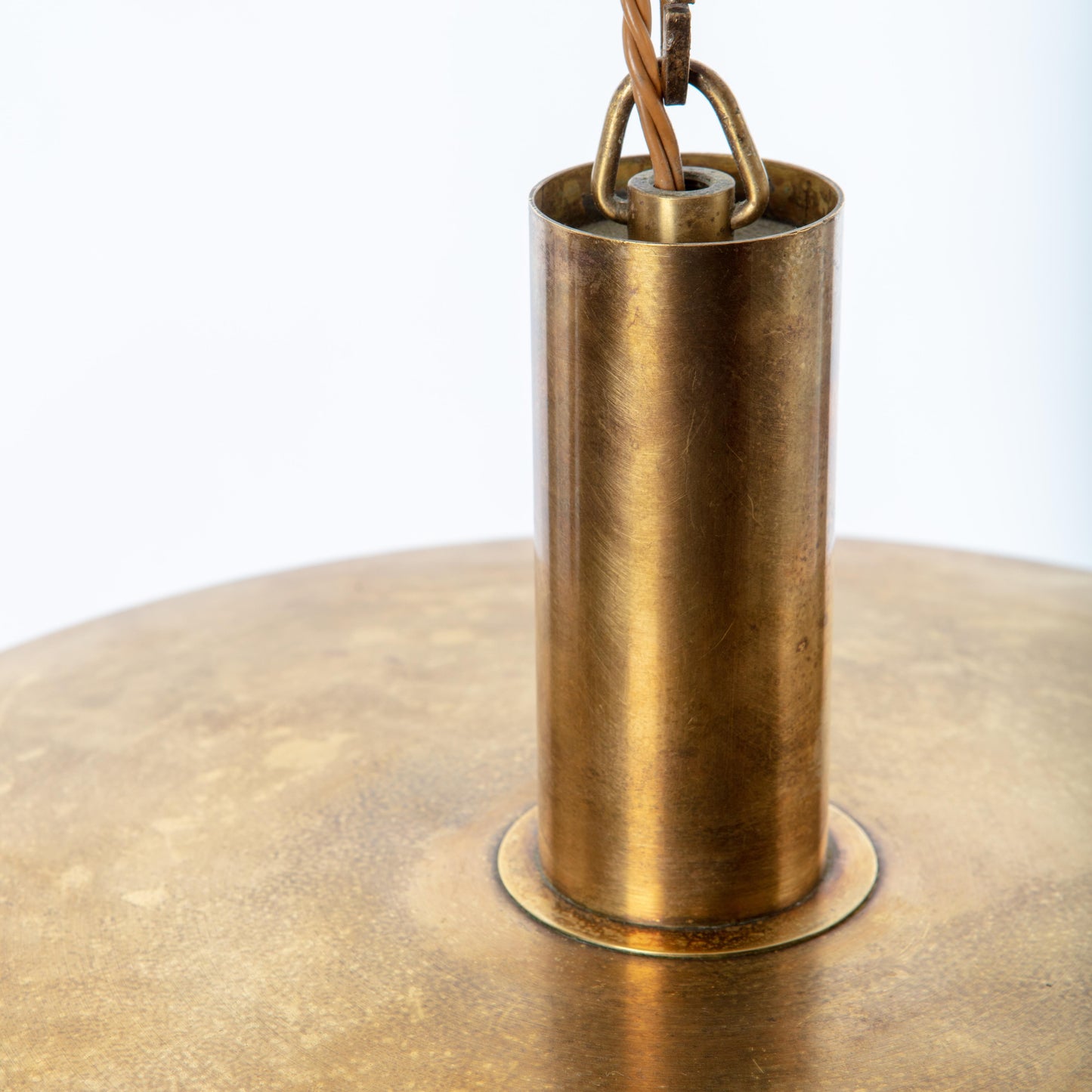 Ceiling lamp glass and brass 1960s