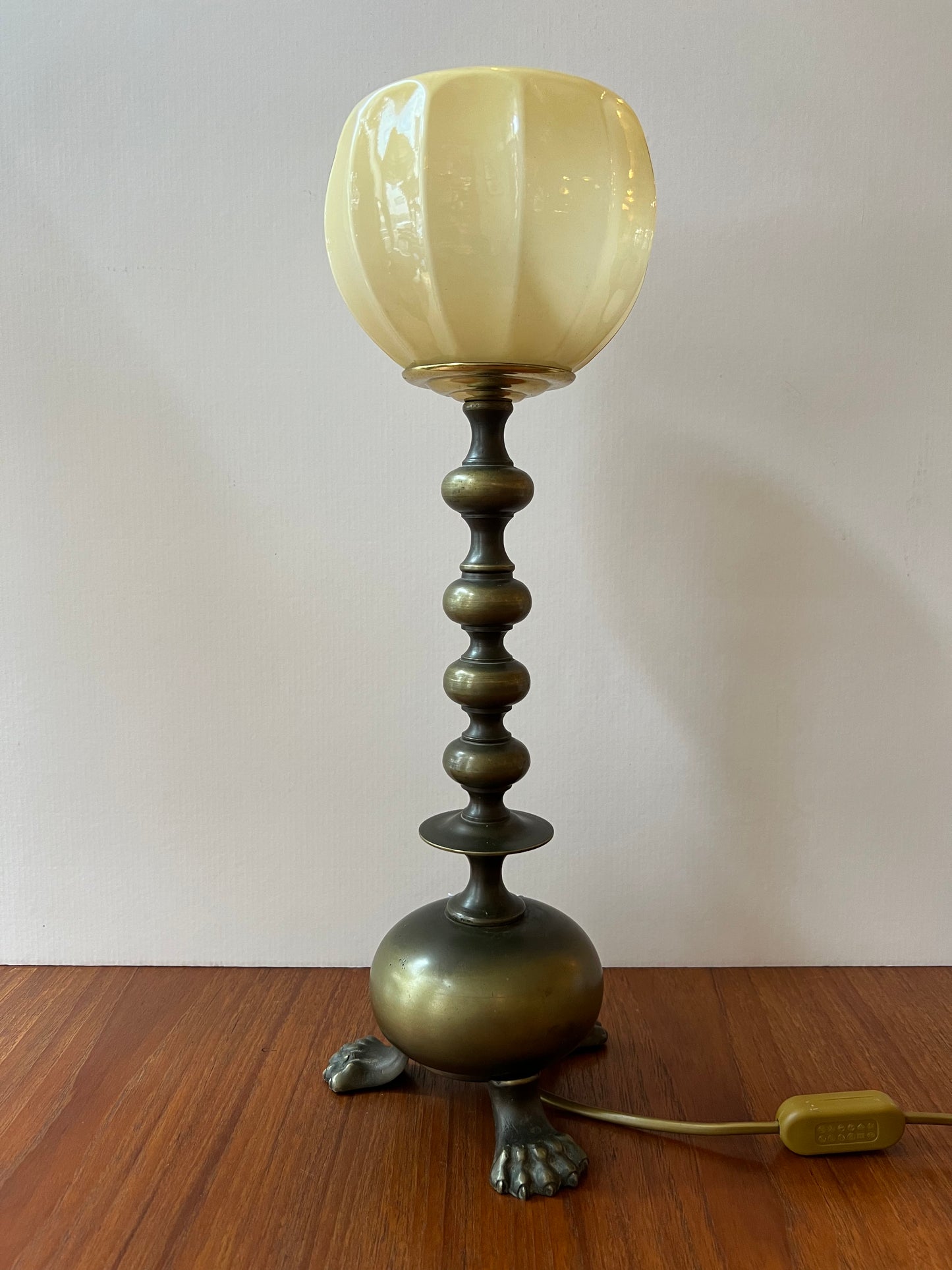 Table lamp patinated brass