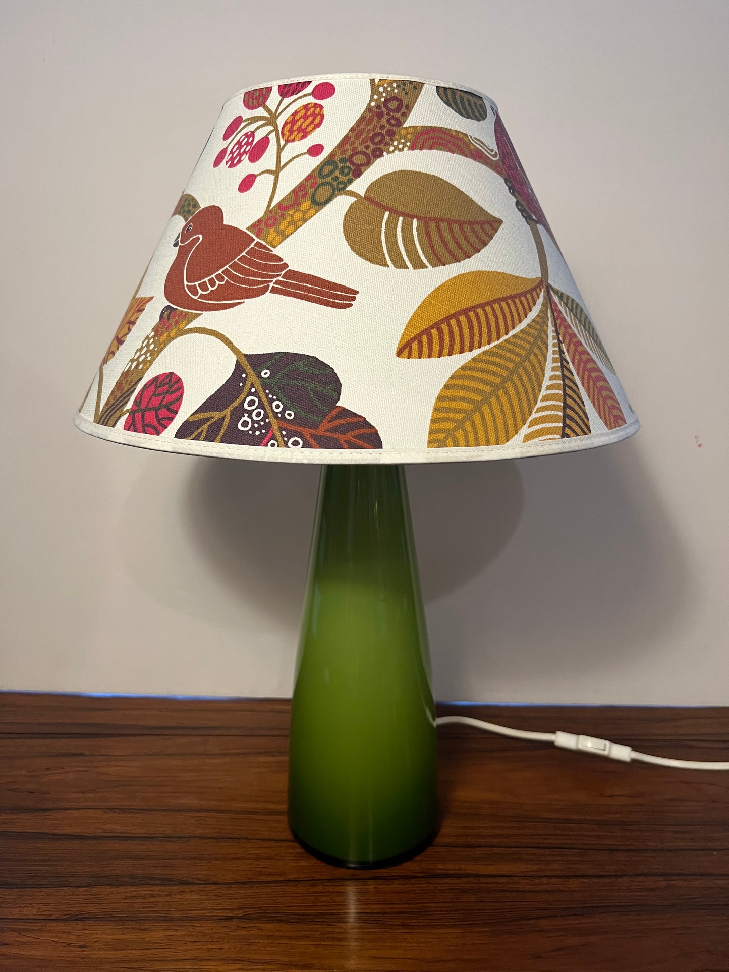 Glass table lamp with new shade