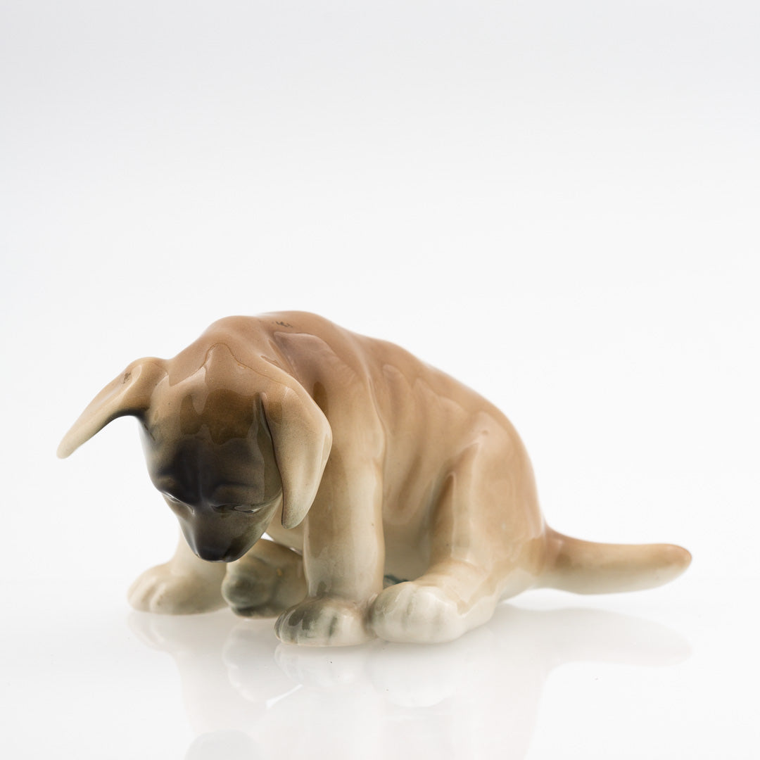Rörstrand dog figurine underglaze