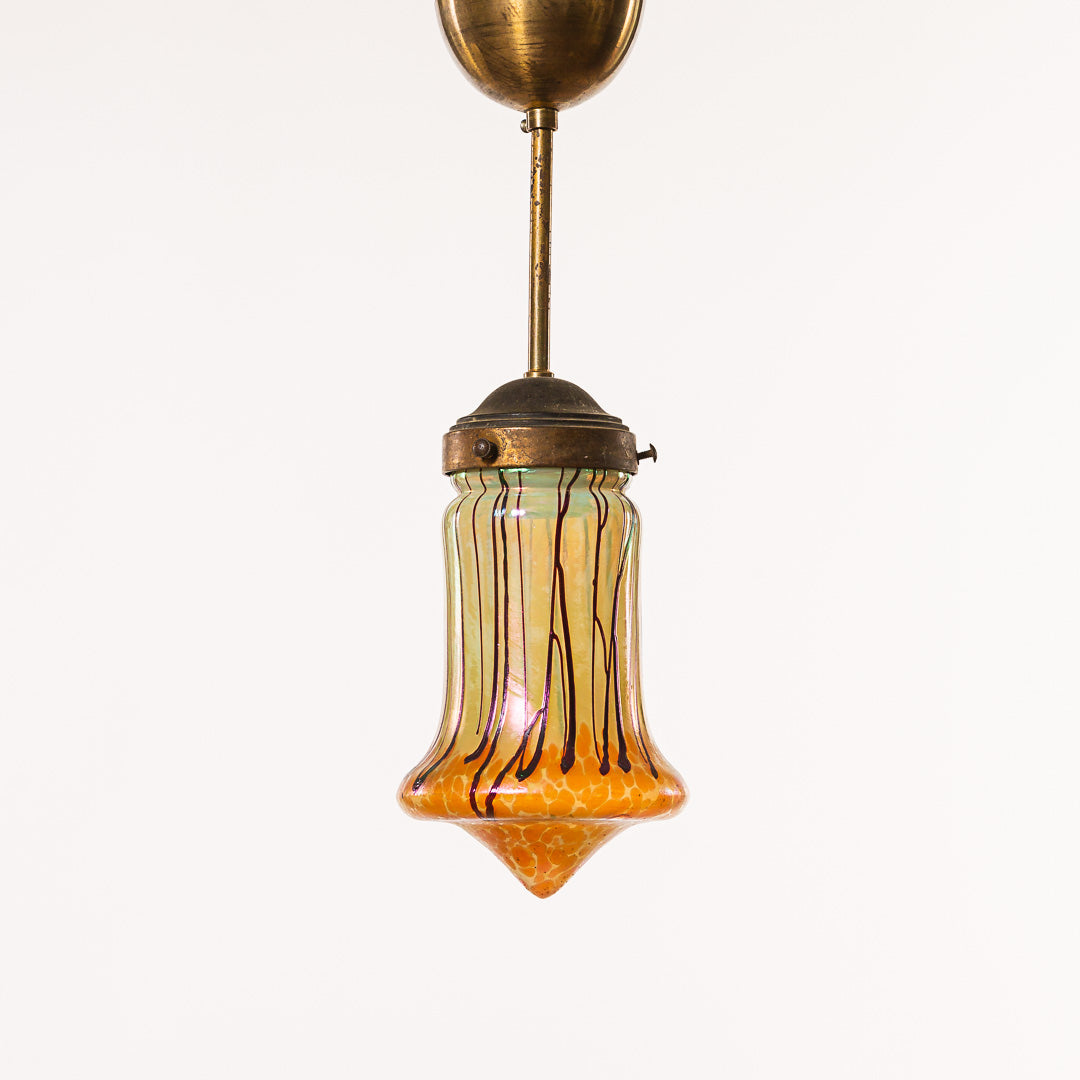 Ceiling lamp with Loetz shade Jugend