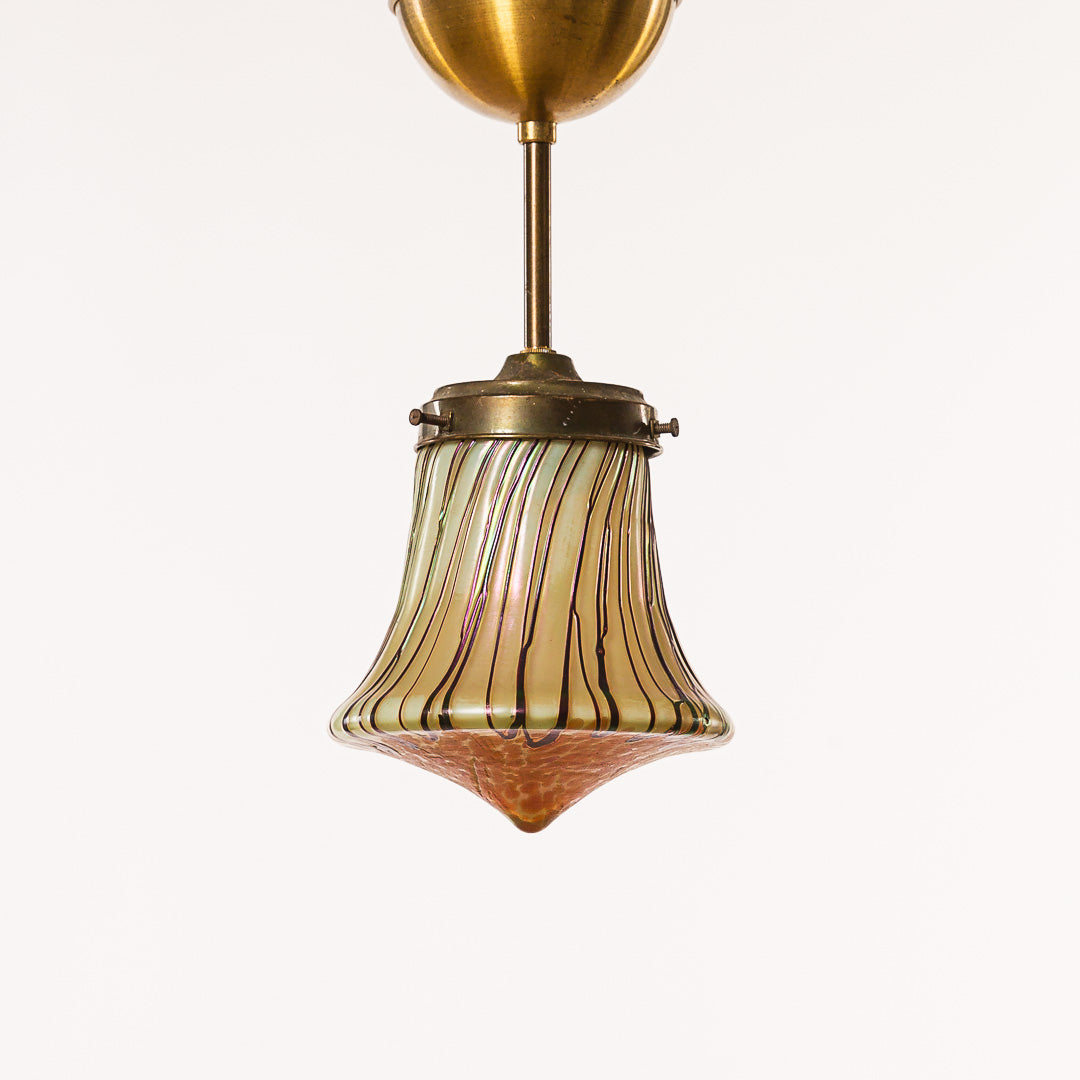 Ceiling lamp with Loetz shade Jugend