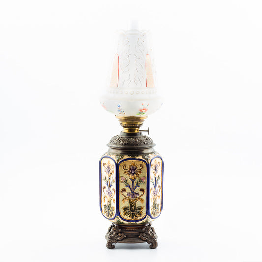Kerosene lamp table kerosene lamp majolica Rörstrand