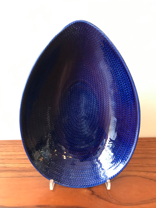 Blå Eld uppläggningsskål Hertha Bengtsson Rörstrand 28x19,5cm