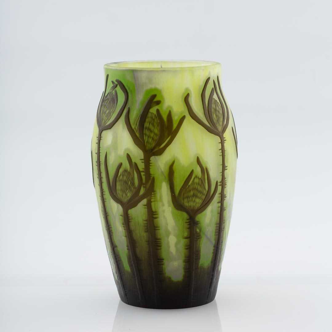 Glasvas, jugend, från Reijmyre i överfångsteknik. 24cm hög. Signerad Reijmyre AE Boman No 227.