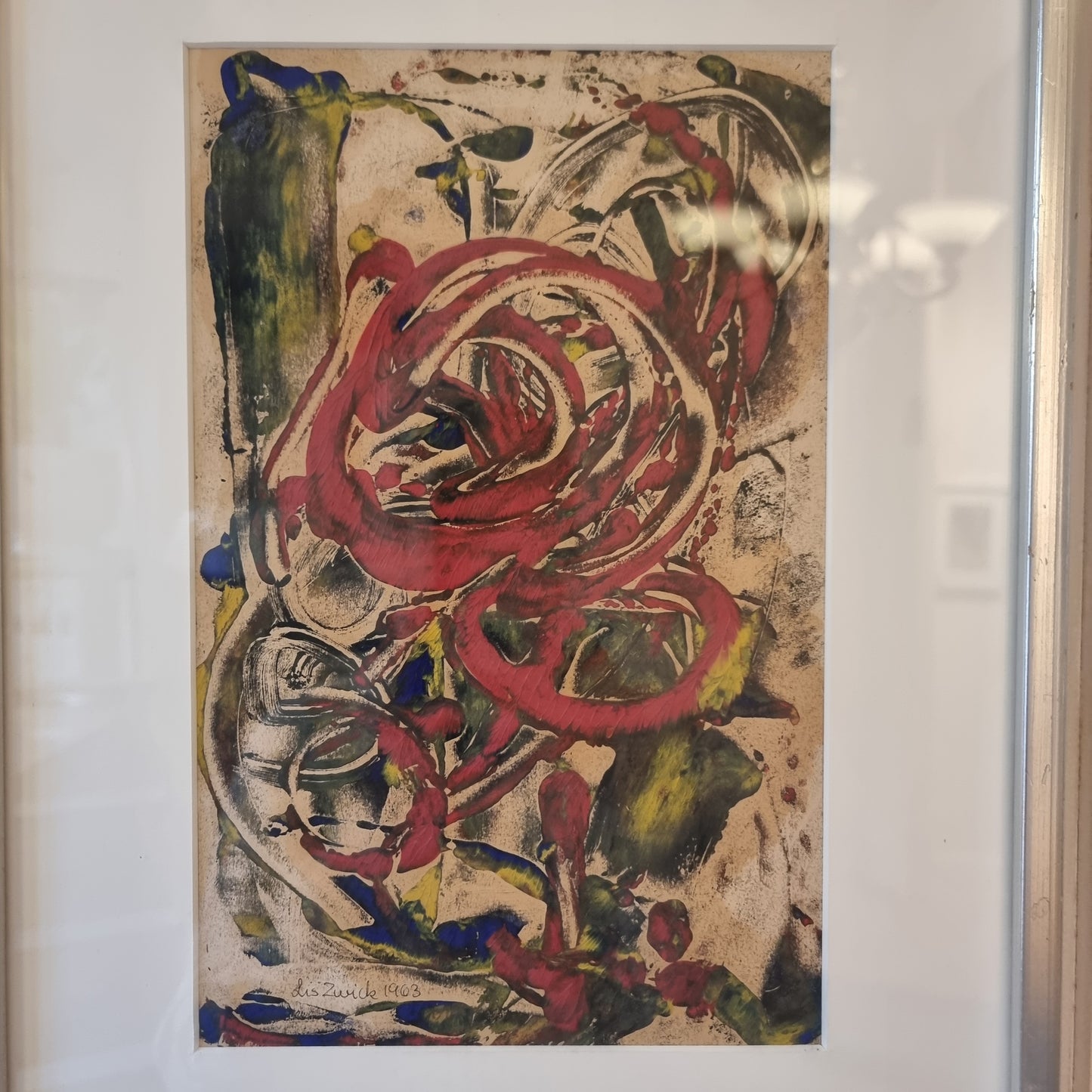 Lis Zwick tavla gouache år 1963