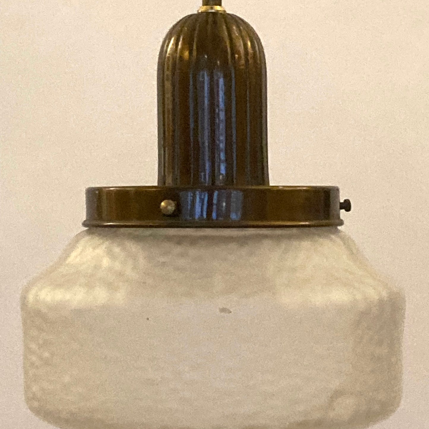 シーリングランプ ガラス＆真鍮 1920～30年代