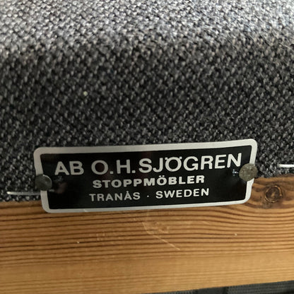 Fåtölj 1940-50-tal från O. H. Sjögren Nyklädd