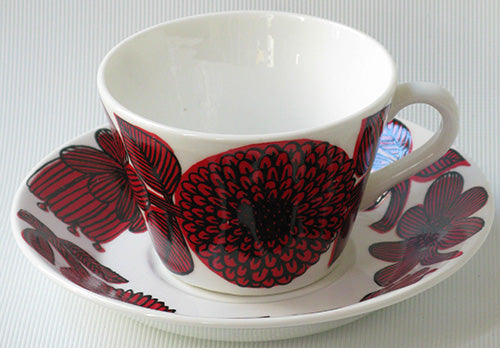 Kaffekopp Röd Aster Gustavsberg