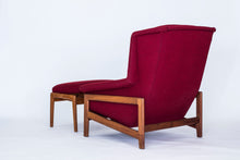 Load image into Gallery viewer, Fåtölj och fotpall Profil av Folke Ohlsson för DUX. Nyklädd! Ställbar lutning på fåtölj och fotpall. H: 90cm, B: 87cm, D: 97cm. Lounge chair and foot stool by Folke Ohlsson for DUX. New fabric! Adjustable angle on chair and stool. H: 90cm/35,4&quot;, W: 87cm/34,3&quot;, D: 97cm/38,2&quot;.
