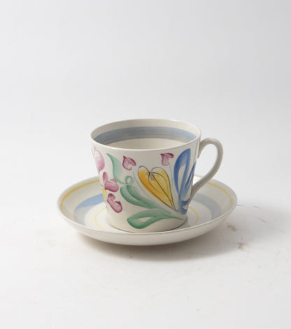 Tekoppar Tropik blå, av Lillemor Mannerheim för Gefle, 1950-tal. Först tillverkningsår 1954. Tea cups “Tropik” by Lillemor Mannerheim for Gefle, 1950's. First year of production 1954.