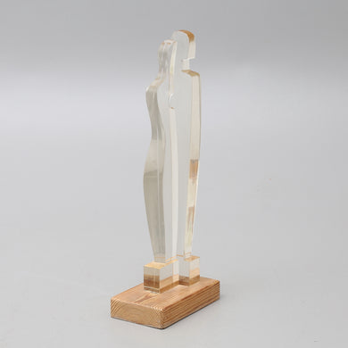 Skulptur i glas, Homo Sum, av Vicke Lindstrand för Kosta. Signerad KOSTA V.LINDSTRAND 1387. Höjd utan sockel: 65cm Glass sculpture 